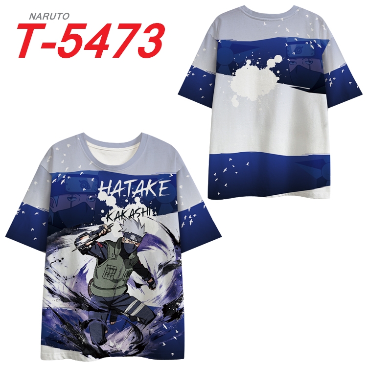 Naruto Anime Peripheral Full Color Milk Silk Short Sleeve T-Shirt from S to 6XL  T-5473