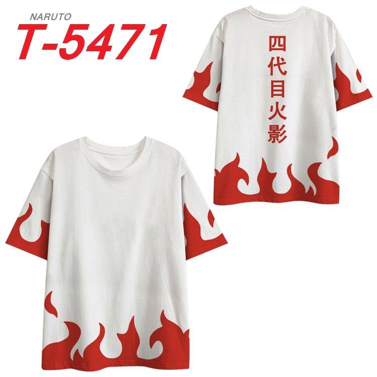 Naruto Anime Peripheral Full Color Milk Silk Short Sleeve T-Shirt from S to 6XL  T-5471