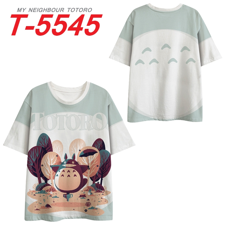 TOTORO Anime Peripheral Full Color Milk Silk Short Sleeve T-Shirt from S to 6XL T-5545