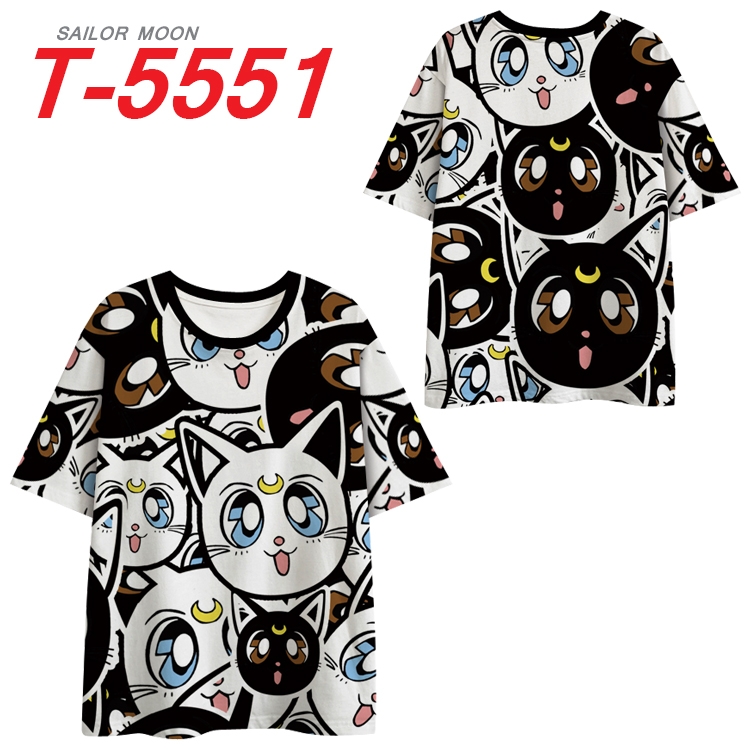 sailormoon Anime Peripheral Full Color Milk Silk Short Sleeve T-Shirt from S to 6XL T-5551