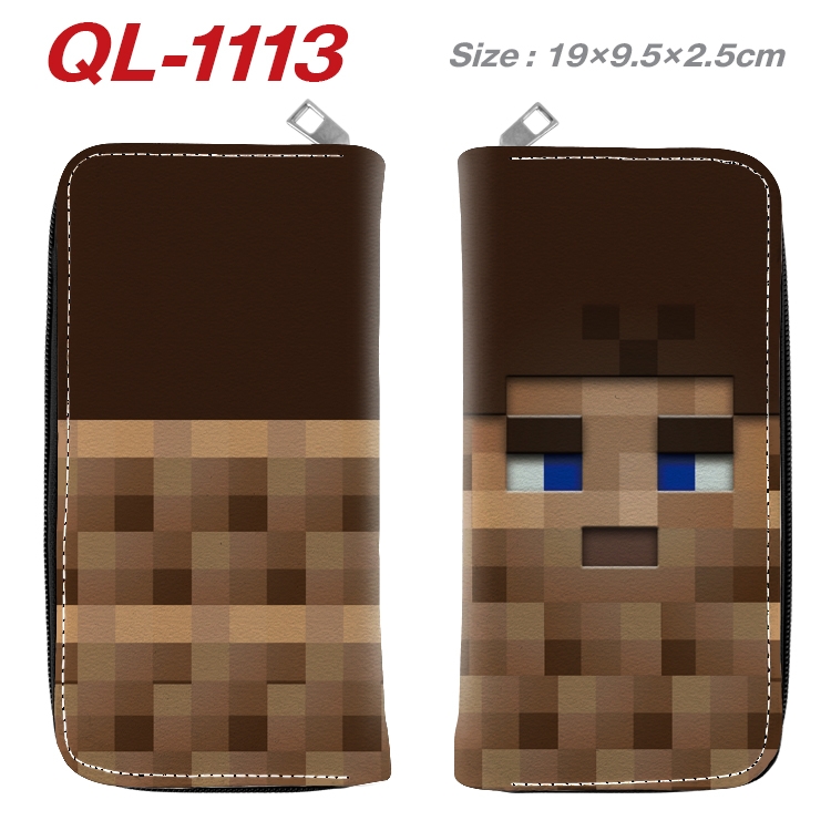 Minecraft Anime pu leather long zipper wallet 19X9.5X2.5CM QL-1113