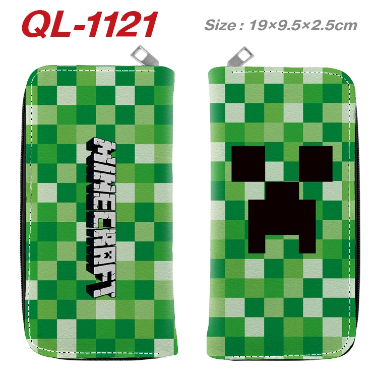 Minecraft Anime pu leather long zipper wallet 19X9.5X2.5CM QL-1121