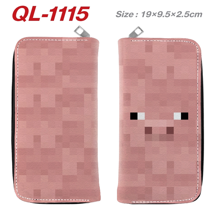 Minecraft Anime pu leather long zipper wallet 19X9.5X2.5CM QL-1115