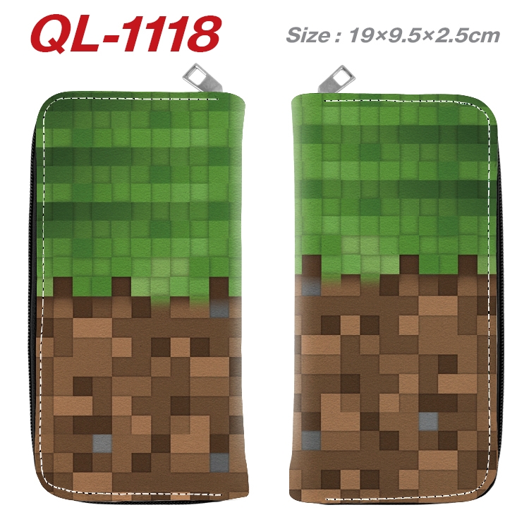 Minecraft Anime pu leather long zipper wallet 19X9.5X2.5CM QL-1118