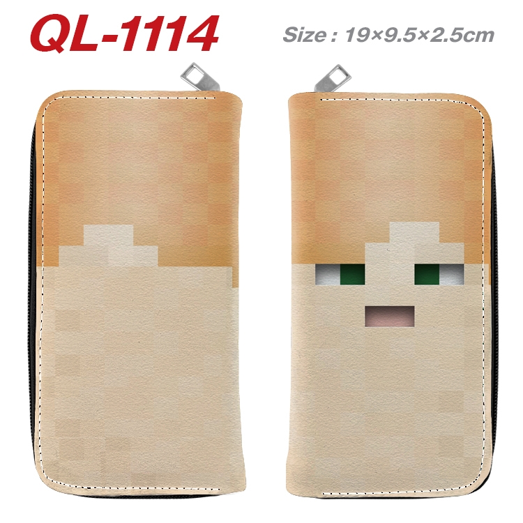 Minecraft Anime pu leather long zipper wallet 19X9.5X2.5CM QL-1114
