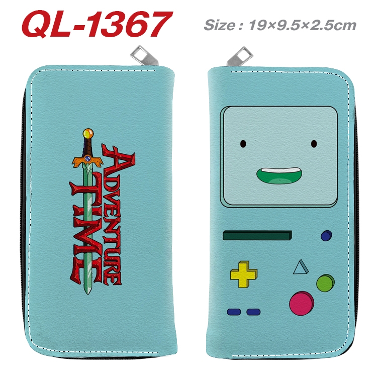 Adventure Time with Anime pu leather long zipper wallet 19X9.5X2.5CM  QL-1367