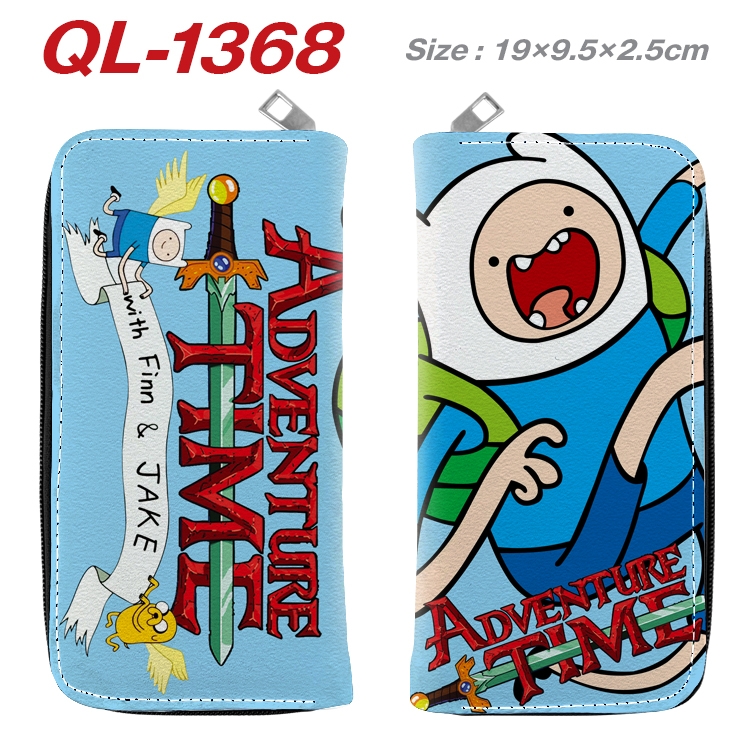 Adventure Time with Anime pu leather long zipper wallet 19X9.5X2.5CM   QL-1368