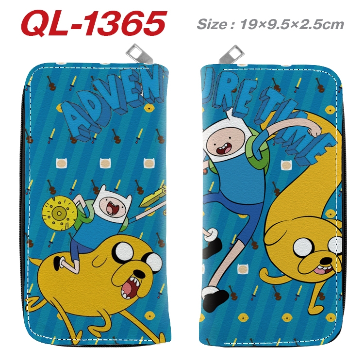 Adventure Time with Anime pu leather long zipper wallet 19X9.5X2.5CM   QL-1365