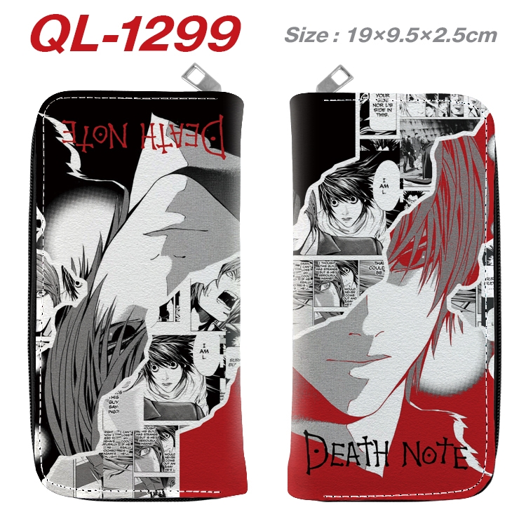 Death note Anime pu leather long zipper wallet 19X9.5X2.5CM  QL-1299