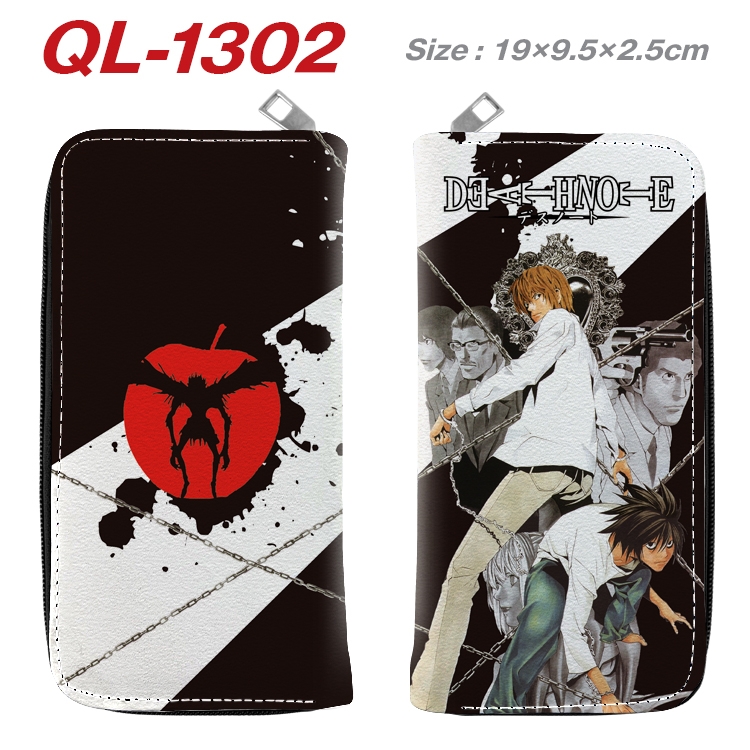 Death note Anime pu leather long zipper wallet 19X9.5X2.5CM QL-1302