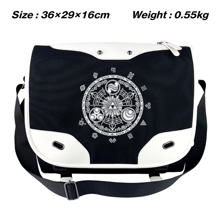 The Legend of Zelda Black and white anime waterproof one shoulder messenger bag schoolbag 36X29X16CM
