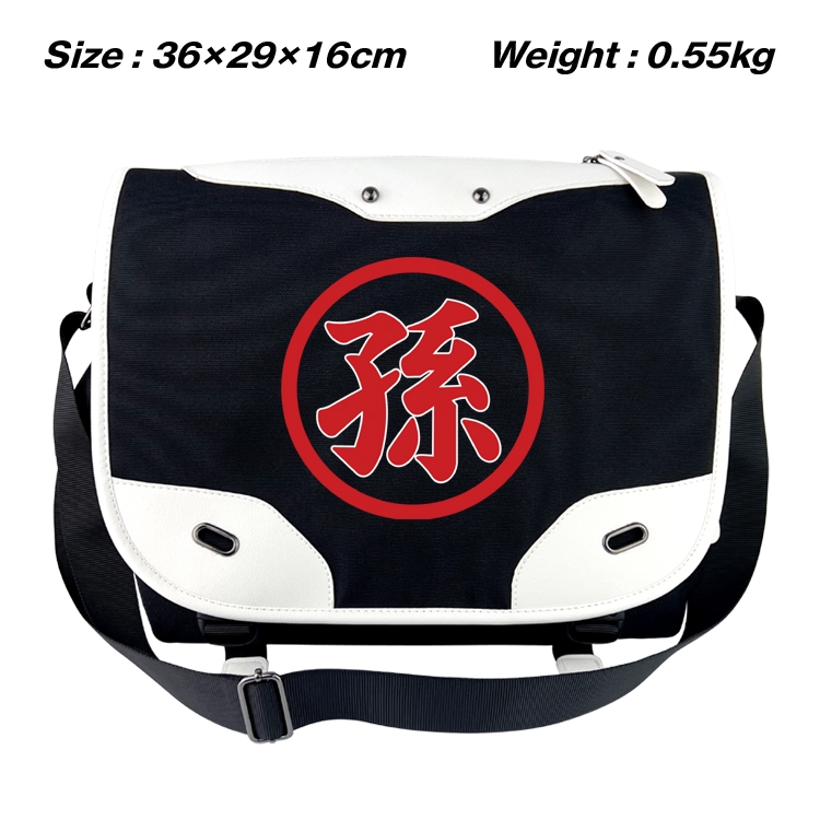 DRAGON BALL lack and white anime waterproof one shoulder messenger bag schoolbag 36X29X16CM