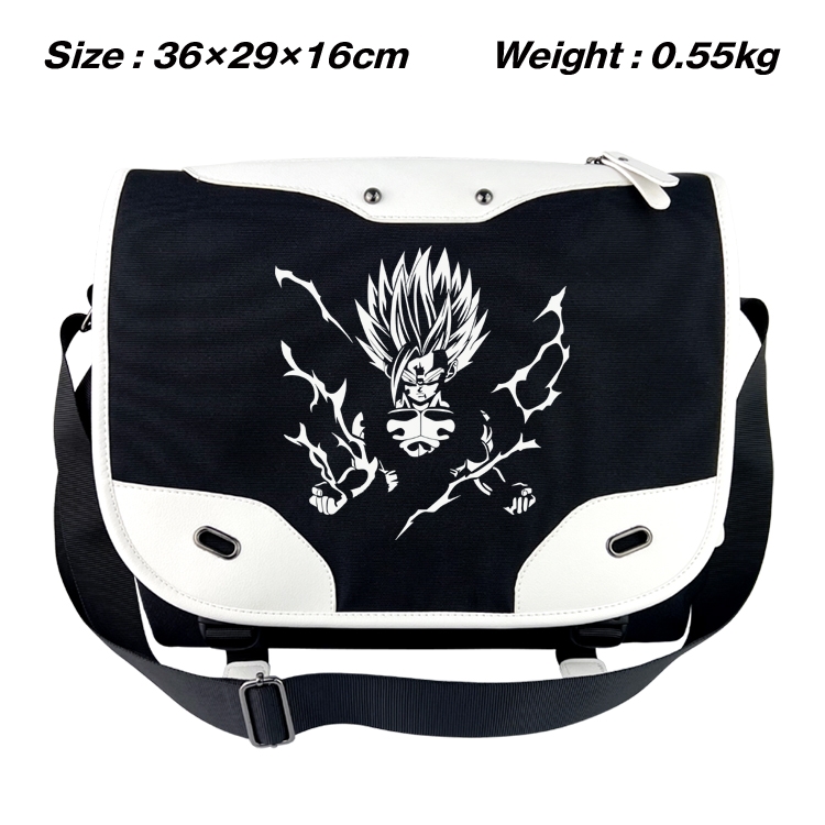 DRAGON BALL lack and white anime waterproof one shoulder messenger bag schoolbag 36X29X16CM