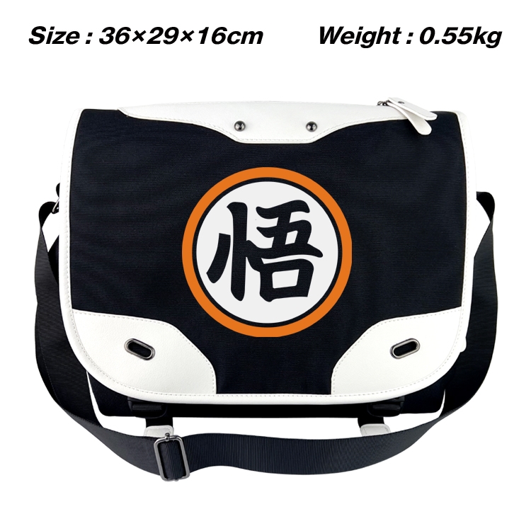 DRAGON BALL lack and white anime waterproof one shoulder messenger bag schoolbag 36X29X16CM