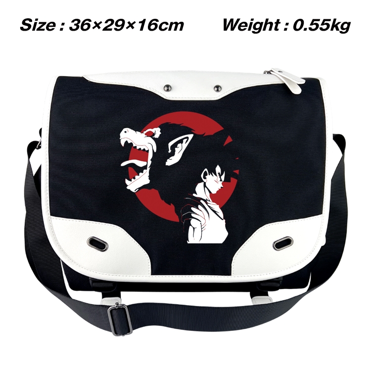 DRAGON BALL lack and white anime waterproof one shoulder messenger bag schoolbag 36X29X16CM