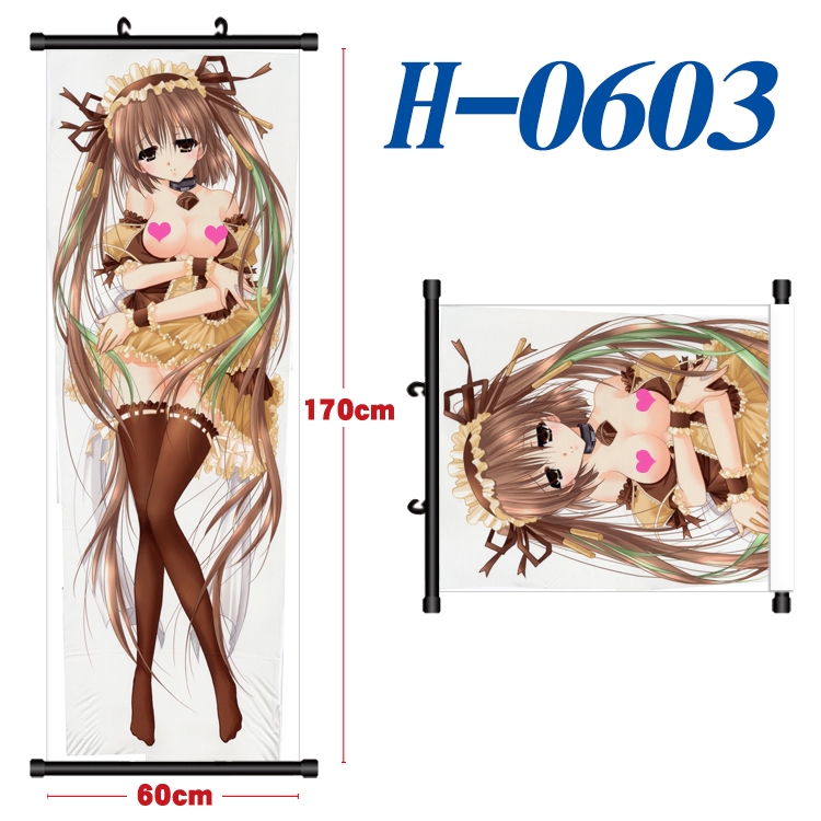 Sword Art Online Black plastic rod cloth hanging canvas painting 60x170cm  H-0603