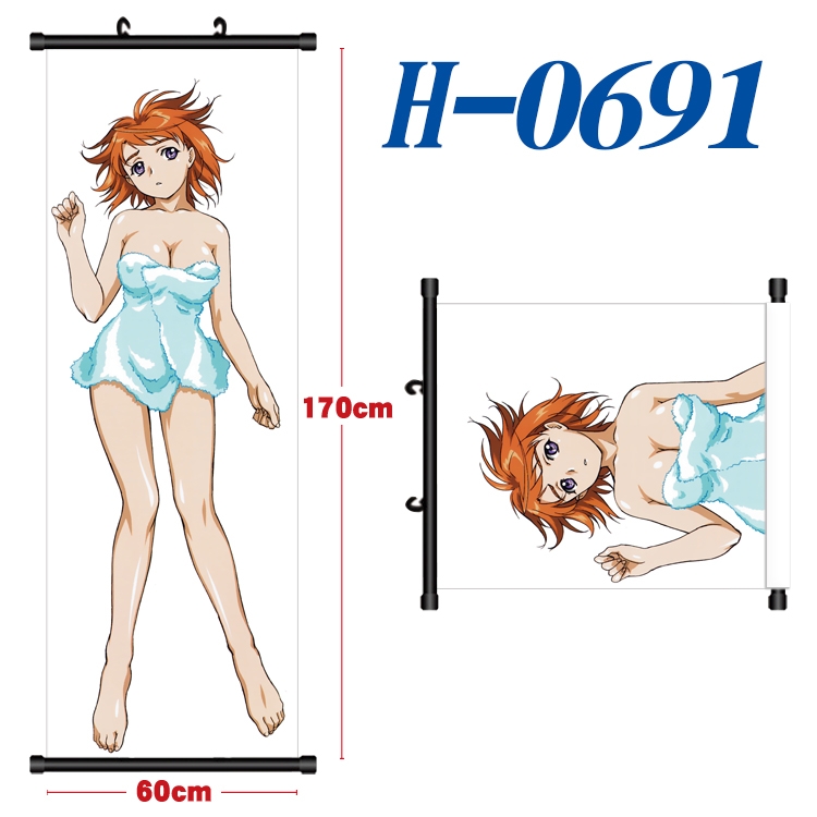 Card Captor  Black plastic rod cloth hanging canvas painting 60x170cm H-0691