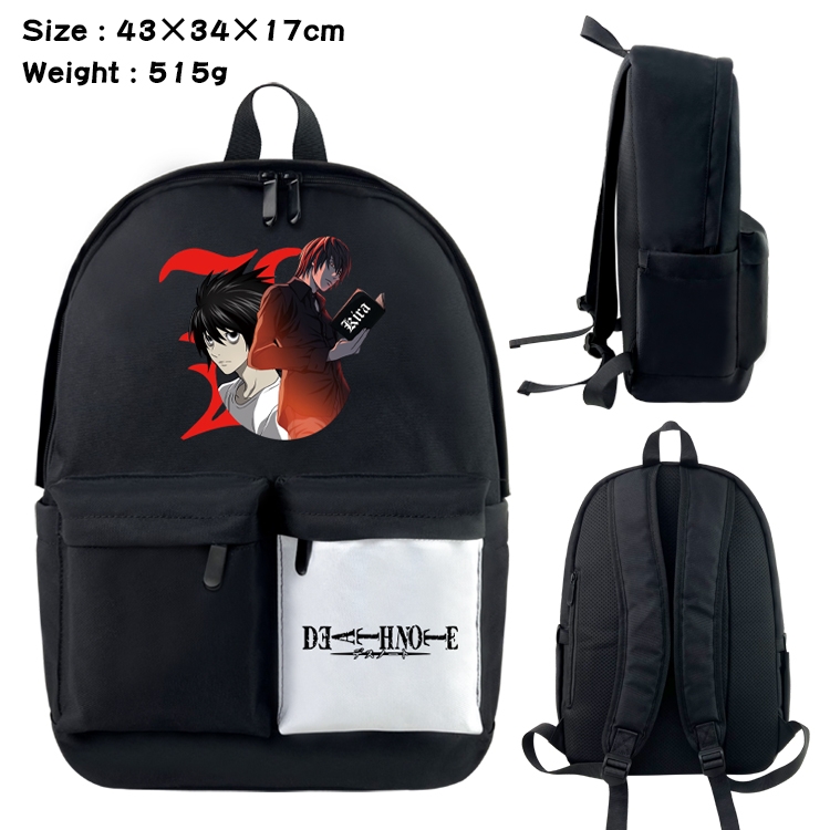 Death note Anime Black and White Double Spell Waterproof Backpack School Bag 43x34x17cm