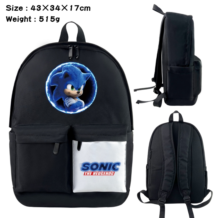 Genshin Impact Anime Black and White Double Spell Waterproof Backpack School Bag 43x34x17cm