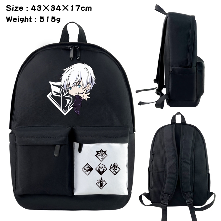 Jujutsu Kaisen Anime Black and White Double Spell Waterproof Backpack School Bag 43x34x17cm