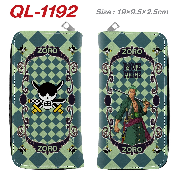 One Piece Anime pu leather long zipper wallet 19X9.5X2.5CM 
