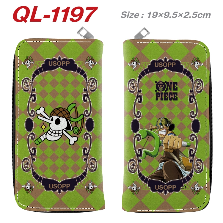 One Piece Anime pu leather long zipper wallet 19X9.5X2.5CM 