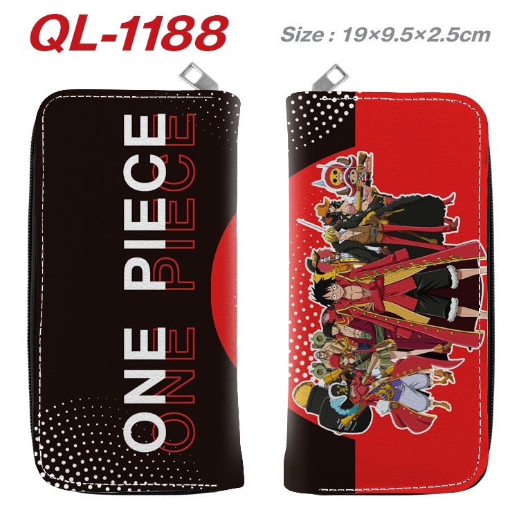 One Piece Anime pu leather long zipper wallet 19X9.5X2.5CM 