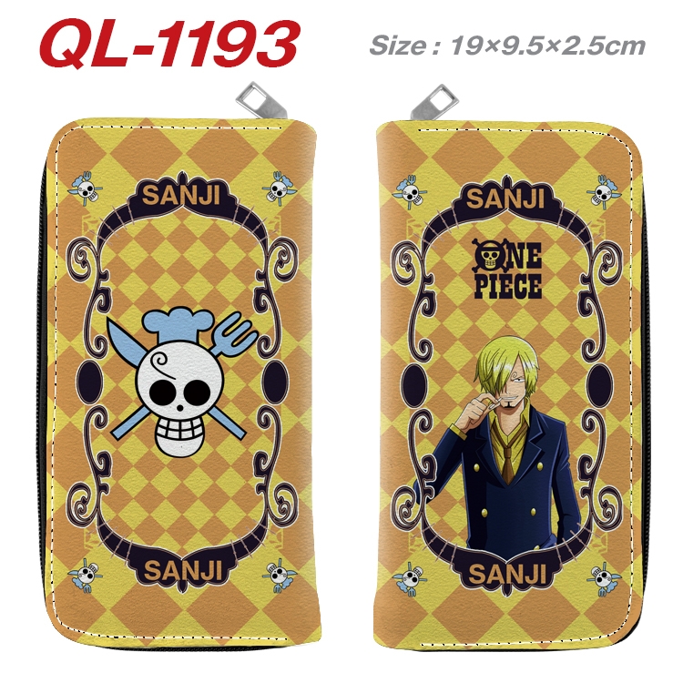 One Piece Anime pu leather long zipper wallet 19X9.5X2.5CM 