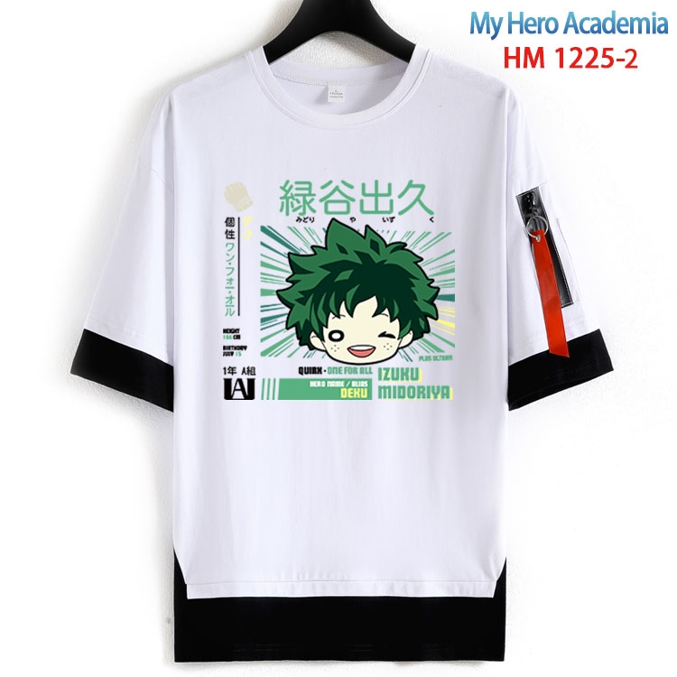 My Hero Academia Cotton Crew Neck Fake Two-Piece Short Sleeve T-Shirt from S to 4XL HM 1225 2