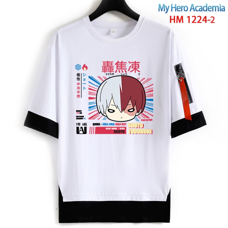 My Hero Academia Cotton Crew Neck Fake Two-Piece Short Sleeve T-Shirt from S to 4XL HM 1224 2