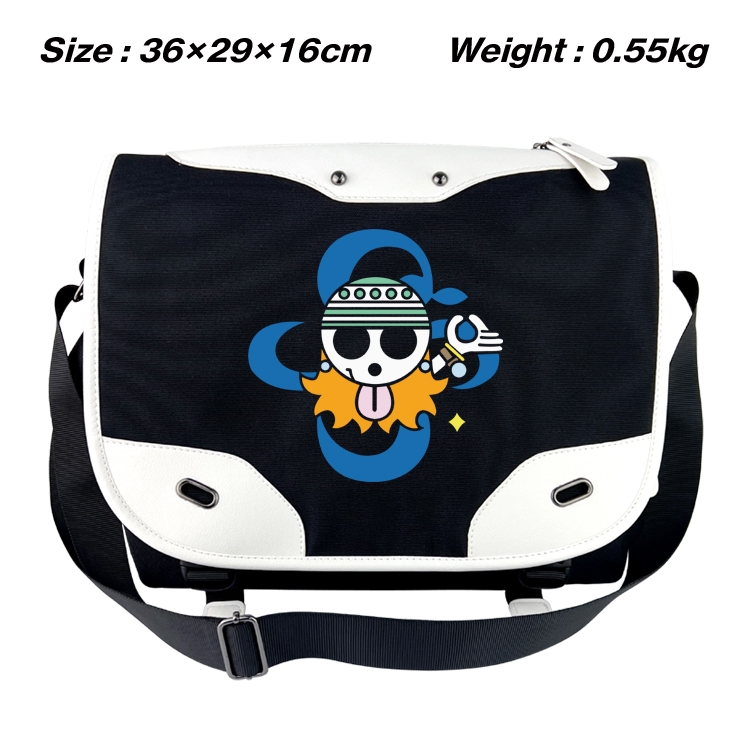 One Piece Black and white anime waterproof nylon shoulder messenger bag schoolbag 36X29X16CM