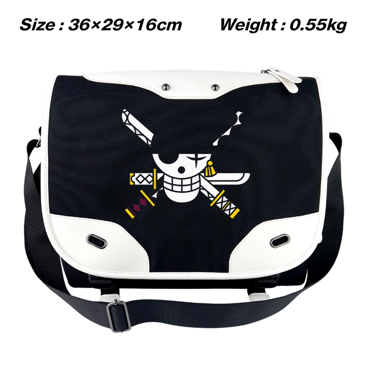 One Piece Black and white anime waterproof nylon shoulder messenger bag schoolbag 36X29X16CM