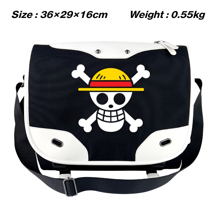 One Piece Black and white anime waterproof nylon shoulder messenger bag schoolbag 36X29X16CM