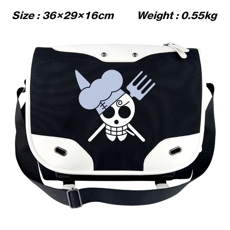 One Piece Black and white anime waterproof nylon shoulder messenger bag schoolbag 36X29X16CM