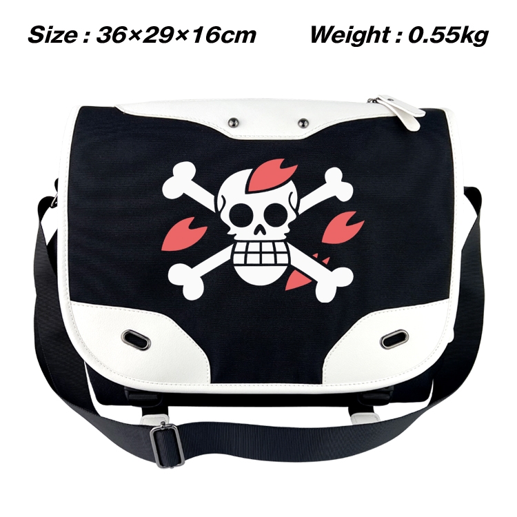 One Piece Black and white anime waterproof nylon shoulder messenger bag schoolbag 36X29X16CM