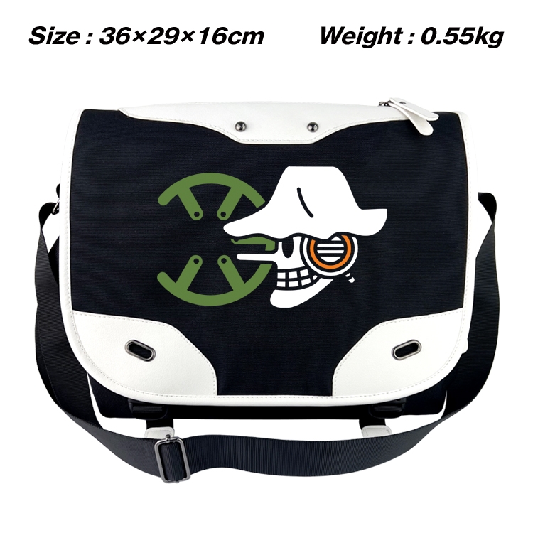 One Piece Black and white anime waterproof nylon shoulder messenger bag schoolbag 36X29X16CM