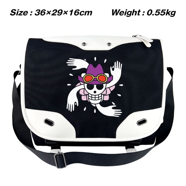 One Piece Black and white anime waterproof nylon shoulder messenger bag schoolbag 36X29X16CM