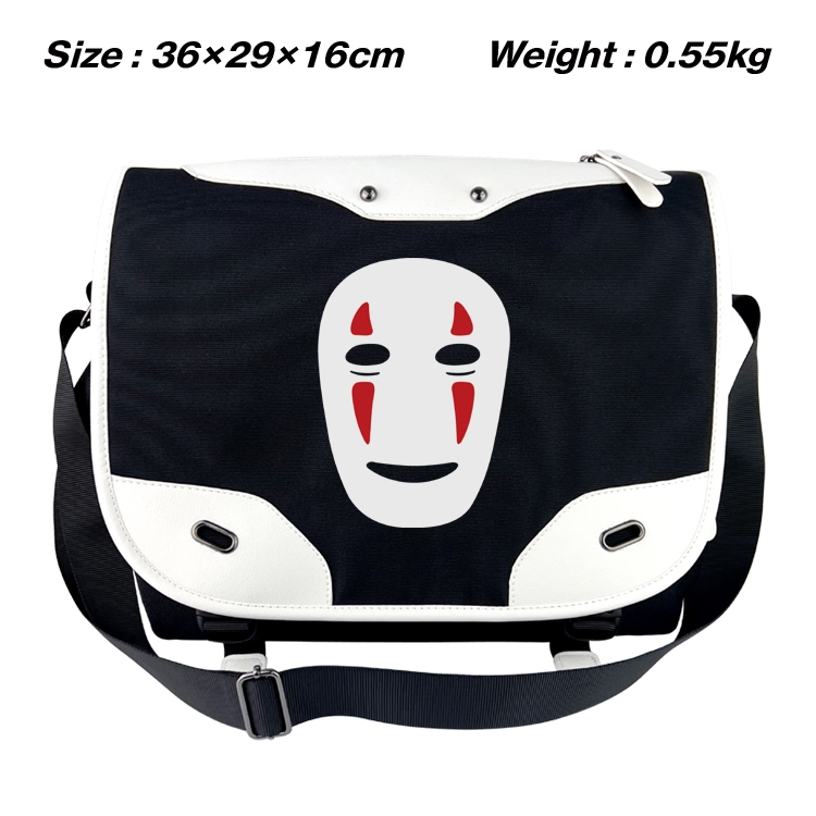 TOTORO Black and white anime waterproof nylon shoulder messenger bag schoolbag 36X29X16CM