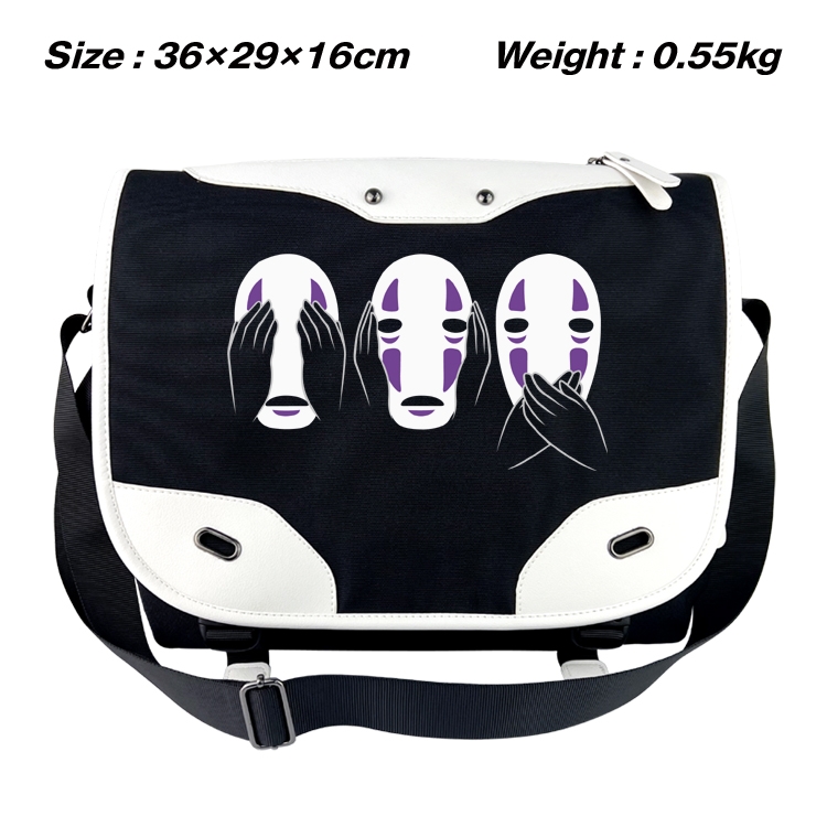 TOTORO Black and white anime waterproof nylon shoulder messenger bag schoolbag 36X29X16CM