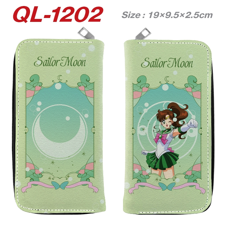 sailormoon Anime pu leather long zipper wallet 19X9.5X2.5CM QL-1202
