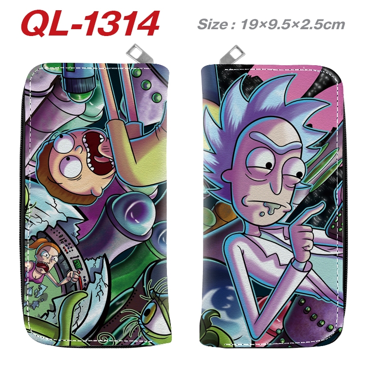Rick and Morty Anime pu leather long zipper wallet 19X9.5X2.5CM QL-1314