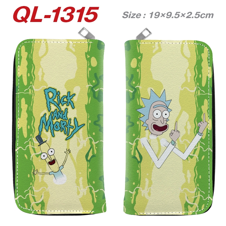 Rick and Morty Anime pu leather long zipper wallet 19X9.5X2.5CM QL-1315