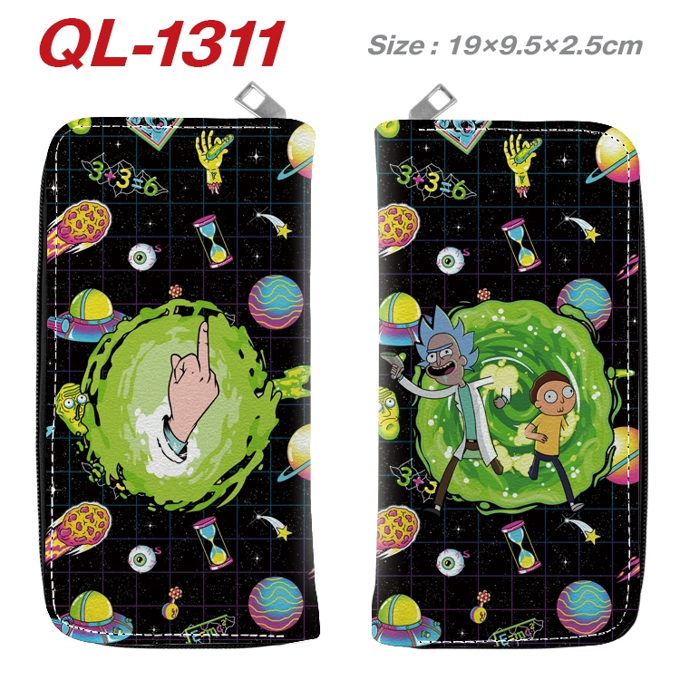 Rick and Morty Anime pu leather long zipper wallet 19X9.5X2.5CM QL-1311