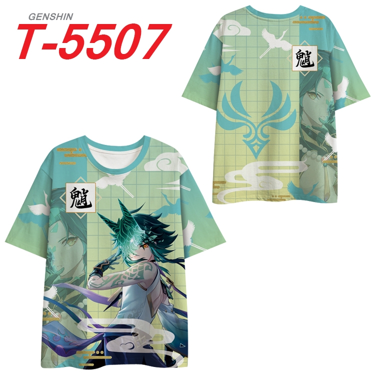 Genshin Impact Anime Peripheral Full Color Milk Silk Short Sleeve T-Shirt from S to 6XL T-5507