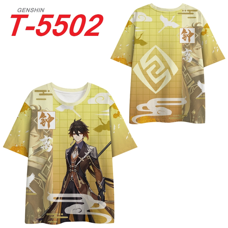 Genshin Impact Anime Peripheral Full Color Milk Silk Short Sleeve T-Shirt from S to 6XL T-5502