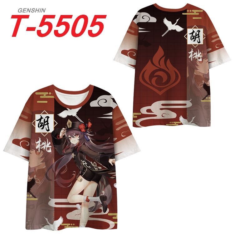 Genshin Impact Anime Peripheral Full Color Milk Silk Short Sleeve T-Shirt from S to 6XL T-5505