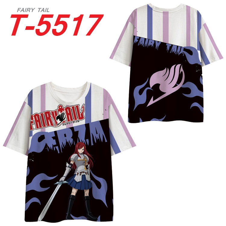 Fairy tail  Anime Peripheral Full Color Milk Silk Short Sleeve T-Shirt from S to 6XL T-5517