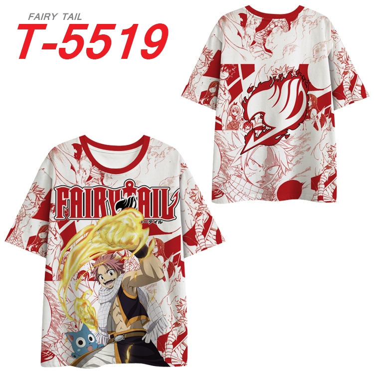 Fairy tail  Anime Peripheral Full Color Milk Silk Short Sleeve T-Shirt from S to 6XL T-5519
