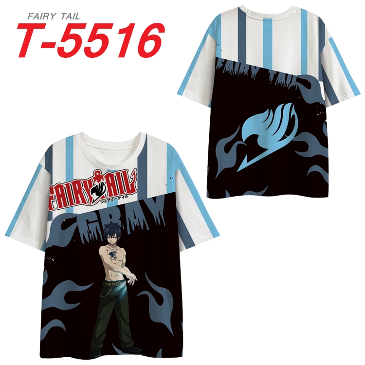 Fairy tail  Anime Peripheral Full Color Milk Silk Short Sleeve T-Shirt from S to 6XL T-5516