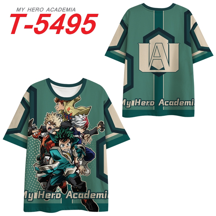 My Hero Academia Anime Peripheral Full Color Milk Silk Short Sleeve T-Shirt from S to 6XL  T-5495